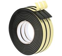 PATIKIL 3m/10ft Sealing Foam Tape, 3Rolls Single Sided Weather Stripping Door Seal Strip for Window Door Insulation, Black (5/8In x 1/4In x 10Ft)