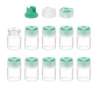 PATIKIL 3ml Clear Glass Sample Vials, 10Pcs Small Liquid Bottles with Locking Cap and Self-healing Injection Port for Essential Oil Sample Aromatherapy Fragrance Vials Travel, Green