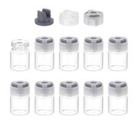 PATIKIL 3ml Clear Glass Sample Vials, 10Pcs Small Liquid Bottles with Locking Cap and Self-healing Injection Port for Essential Oil Sample Aromatherapy Fragrance Vials Travel, Gray