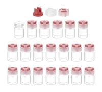 PATIKIL 3ml Clear Glass Sample Vials, 20Pcs Small Liquid Bottles with Locking Cap and Self-healing Injection Port for Essential Oil Sample Aromatherapy Fragrance Vials Travel, Wine Red