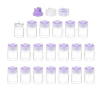PATIKIL 3ml Clear Glass Sample Vials, 20Pcs Small Liquid Bottles with Locking Cap and Self-healing Injection Port for Essential Oil Sample Aromatherapy Fragrance Vials Travel, Purple