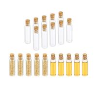 PATIKIL 3ml Tiny Glass Bottles Vials, 20Pcs Mini Clear Bottles Glass Empty Jars with Cork Stoppers Tiny Vials Container for Powder Cream Art Craft