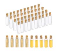 PATIKIL 3ml Tiny Glass Bottles Vials, 50Pcs Mini Clear Bottles Glass Empty Jars with Cork Stoppers Tiny Vials Container for Powder Cream Art Craft