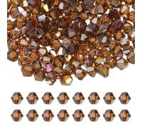 PATIKIL 3mm Bicone Crystal Beads, 600 Pcs Glass Faceted Bicone Beads Loose Spacer Bead for Jewelry Making Bracelet Necklace Earrings Wind Chimes Craft, Amber
