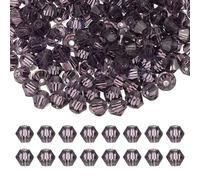 PATIKIL 3mm Bicone Crystal Beads, 600 Pcs Glass Faceted Bicone Beads Loose Spacer Bead for Jewelry Making Bracelet Necklace Earrings Wind Chimes Craft, Lavender