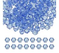 PATIKIL 3mm Bicone Crystal Beads, 600 Pcs Glass Faceted Bicone Beads Loose Spacer Bead for Jewelry Making Bracelet Necklace Earrings Wind Chimes Craft, Light Blue