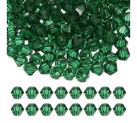 PATIKIL 3mm Bicone Crystal Beads, 600 Pcs Glass Faceted Bicone Beads Loose Spacer Bead for Jewelry Making Bracelet Necklace Earrings Wind Chimes Craft, Dark Green