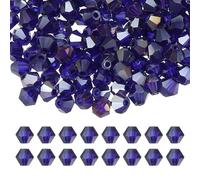 PATIKIL 3mm Bicone Crystal Beads, 600 Pcs Glass Faceted Bicone Beads Loose Spacer Bead for Jewelry Making Bracelet Necklace Earrings Wind Chimes Craft, Dark Blue