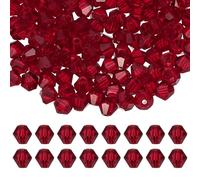 PATIKIL 3mm Bicone Crystal Beads, 600 Pcs Glass Faceted Bicone Beads Loose Spacer Bead for Jewelry Making Bracelet Necklace Earrings Wind Chimes Craft, Red