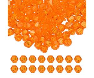 PATIKIL 3mm Bicone Crystal Beads, 600 Pcs Glass Faceted Bicone Beads Loose Spacer Bead for Jewelry Making Bracelet Necklace Earrings Wind Chimes Craft, Orange