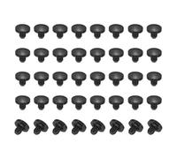 PATIKIL 3mm Diameter Silicone Hole Plug, 40 Pcs Round Snap in Type Locking Furniture Button Protective Cover Cap Head Fit for 2.5-3mm Hole for Seal Bulkhead Cylinder Hole, Black