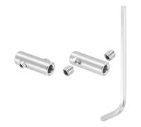 PATIKIL 3mm Hole Wire Rope Clips Set, 2 Pcs 304 Stainless Steel Double Holes Lock Cable Clamps Clip with M4 Hexagon Screws Spanner for Wire Rope Fitting, Silver