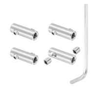 PATIKIL 3mm Hole Wire Rope Clips Set, 4 Pcs 304 Stainless Steel Double Holes Lock Cable Clamps Clip with M4 Hexagon Screws Spanner for Wire Rope Fitting, Silver