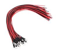 PATIKIL 3mm LED Diode Light, 20 Pcs 4.5-6V DC Pre Wired Mini LED Lights Bulb Light-emitting Lamp for RC DIY Indicator Lighting, Red Light