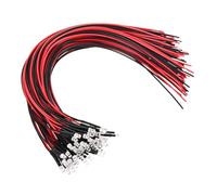 PATIKIL 3mm LED Diode Light, 50 Pcs 3-6V DC Pre Wired Mini LED Lights Bulb Light-emitting Lamp for RC DIY Indicator Lighting, Red Light