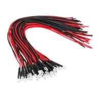 PATIKIL 3mm LED Light Emitting Diodes, 30 Pcs 12V DC Pre Wired Mini LED Lights Bulb Light-emitting Lamp for RC DIY Indicator Lighting Decoration, Yellow