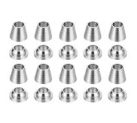 PATIKIL 3mm Tube OD 304 Stainless Steel Compression Tube Fitting Sleeve, 10 Pack Double Ferrule Ring Tubing Fitting Assortment Kit, Silver