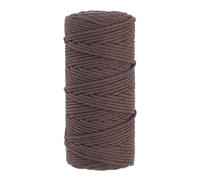 PATIKIL 3mm x 109 Yard Macrame Cord, Soft Cotton Colored Macrame Yarn Rope String 4 Strand Twisted for Wall Hanging Plant Hanger Dreamcatcher DIY Knitting Supplies, Brown