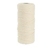 PATIKIL 3mm x 109 Yard Macrame Cord, Soft Cotton Colored Macrame Yarn Rope String 4 Strand Twisted for Wall Hanging Plant Hanger Dreamcatcher DIY Knitting Supplies, Cream