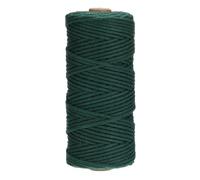PATIKIL 3mm x 109 Yard Macrame Cord, Soft Cotton Colored Macrame Yarn String 4 Strand Twisted for Wall Hanging Plant Hanger Dreamcatcher DIY Knitting Supplies, Dark Green