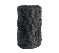 PATIKIL 3mm x 218 Yard Macrame Cord, Soft Cotton Colored Macrame Yarn Rope String 4 Strand Twisted for Wall Hanging Plant Hanger Dreamcatcher DIY Knitting Supplies, Black