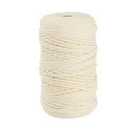 PATIKIL 3mm x 218 Yard Macrame Cord, Soft Cotton Colored Macrame Yarn Rope String 4 Strand Twisted for Wall Hanging Plant Hanger Dreamcatcher DIY Knitting Supplies, Cream