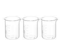 PATIKIL 3Pcs 100ml Low Form Glass Beaker, 3.3 Borosilicate Glass Graduated Printed Scale Measuring Cups with Spout for Kitchen Lab Liquids