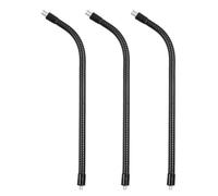 PATIKIL 3Pcs 11.8" Gooseneck, 1/4" Male to 3/8" Male Thread Metal Universal Hose Flexible Arm Gooseneck Tube Extension Holder for Action Camera Phone Microphone, Black