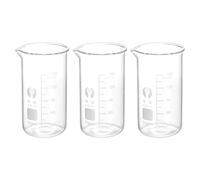 PATIKIL 3Pcs 150ml Tall Form Glass Beaker, 3.3 Borosilicate Glass Graduated Printed Scale Measuring Cups with Spout for Kitchen Lab Liquids