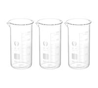PATIKIL 3Pcs 250ml Tall Form Glass Beaker, 3.3 Borosilicate Glass Graduated Printed Scale Measuring Cups with Spout for Kitchen Lab Liquids