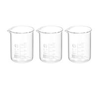 PATIKIL 3Pcs 50ml Low Form Glass Beaker, 3.3 Borosilicate Glass Graduated Printed Scale Measuring Cups with Spout for Kitchen Lab Liquids