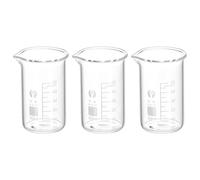 PATIKIL 3Pcs 50ml Tall Form Glass Beaker, 3.3 Borosilicate Glass Graduated Printed Scale Measuring Cups with Spout for Kitchen Lab Liquids