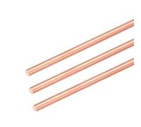 PATIKIL 3Pcs 99.99% Pure Copper Round Rod, 2.5mm / 0.1" Dia 10.2" Length Bare Copper cu Metal Rod Lathe Bar Stock for DIY Metal Craft Hobbies Gardening Industry Decoration
