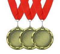 PATIKIL 3Pcs Award Medals, 1st Place Winner Medals with Red Ribbon 3 Inch Width Prize Medals for Competitions Sport Meetings Spelling Bees, Gold