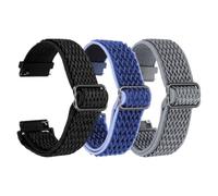 PATIKIL 3Pcs Braided Watch Strap 20mm Black/Dark Grey/Dark Blue