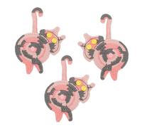 PATIKIL 3PCS Cat Coasters, 15CM Cute Coasters Cat Butt Crochet Funny for Desk Adults Home Decor Drinks Gifts Coffee, Pink Tone