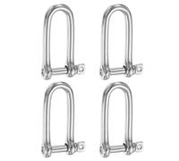 PATIKIL 3Pcs D Ring Shackles 1/4" 6mm Extended D Screw Pin Shackle | 304 Stainless Steel Heavy Duty Mini Bow Clevis for Outdoor/Chain/Boat/Sailboat/Rigging/Marine/Camping