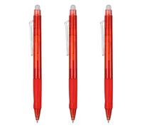PATIKIL 3Pcs Erasable Gel Pens, 0.5mm Fine Point Retractable Heat Erasable Marking Pen Comfortable Grip Make Mistakes Disappear for Drawing Writing Planner Office Home, Dark Red Ink