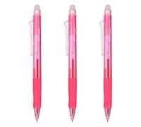 PATIKIL 3Pcs Erasable Gel Pens, 0.5mm Fine Point Retractable Heat Erasable Marking Pen Comfortable Grip Make Mistakes Disappear for Drawing Writing Planner Office Home, Light Red Ink