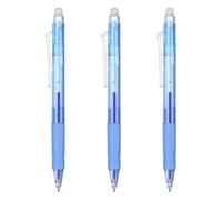 PATIKIL 3Pcs Erasable Gel Pens, 0.5mm Fine Point Retractable Heat Erasable Marking Pen Comfortable Grip Make Mistakes Disappear for Drawing Writing Planner Office Home, Light Blue Ink