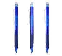 PATIKIL 3Pcs Erasable Gel Pens, 0.5mm Fine Point Retractable Heat Erasable Marking Pen Comfortable Grip Make Mistakes Disappear for Drawing Writing Planner Office Home, Dark Blue Ink