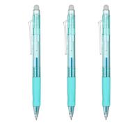 PATIKIL 3Pcs Erasable Gel Pens, 0.5mm Fine Point Retractable Heat Erasable Marking Pen Comfortable Grip Make Mistakes Disappear for Drawing Writing Planner Office Home, Light Green Ink