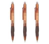 PATIKIL 3Pcs Erasable Gel Pens, 0.5mm Retractable Fine Point Heat Erasable Marking Pen Smooth Writing Fabric Markers for Sewing Drawing Writing Planner, Brown Ink