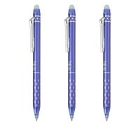 PATIKIL 3Pcs Erasable Gel Pens, 0.5mm Retractable Fine Point Heat Erasable Marking Pen Smooth Writing Fabric Markers for Sewing Drawing Writing Planner, Blue