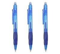 PATIKIL 3Pcs Erasable Gel Pens, 0.5mm Retractable Fine Point Heat Erasable Marking Pen Smooth Writing Fabric Markers for Sewing Drawing Writing Planner, Blue Ink