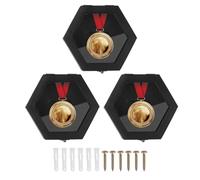 PATIKIL 3pcs Medal Display Case, Wooden Medal Display Frame Hexagon Badge Wall Hanger Shadow Box for Marathon Police Badge Coin Award Runners Sports Winner Swimming Football, Black