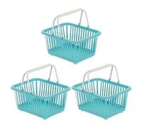 PATIKIL 3PCS Mini Shopping Basket, Small Plastic Basket Mini Storage Basket Grocery Tiny with Handles Organizer Filtered Water for Organizing Toys Eggs Fruits Snacks, Light Green
