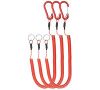 PATIKIL 3pcs Retractable Spring Coil Straps, 10" Spiral Stretchy Safety Lanyard Cord with Aluminium Clip and Key Ring for Fishing Kayak Climbing Boating Pliers, Red