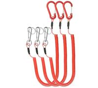 PATIKIL 3pcs Retractable Spring Coil Straps, 10" Spiral Stretchy Safety Lanyard Cord with Aluminium Rotatable Clip for Fishing Kayak Climbing Boating Pliers, Red