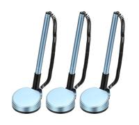 PATIKIL 3Pcs Secure Pen with Adhesive Chain and Security Pen Holder, Reception Counter Pens Desktop Pen Black Ink Refills for Desk Workplace Office Home Supplies, Round Base, Blue